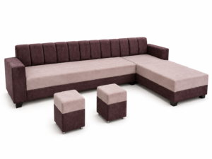 Modern sectional sofa with ottomans